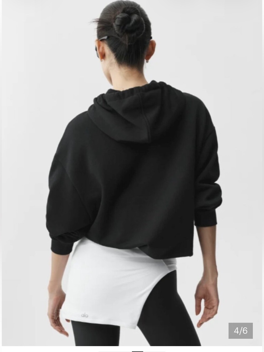 Alo YOGA Hoodie black unisex lounge sweatshirt drawstring nwt XS small large - Picture 2 of 3